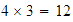$4\times 3=12$